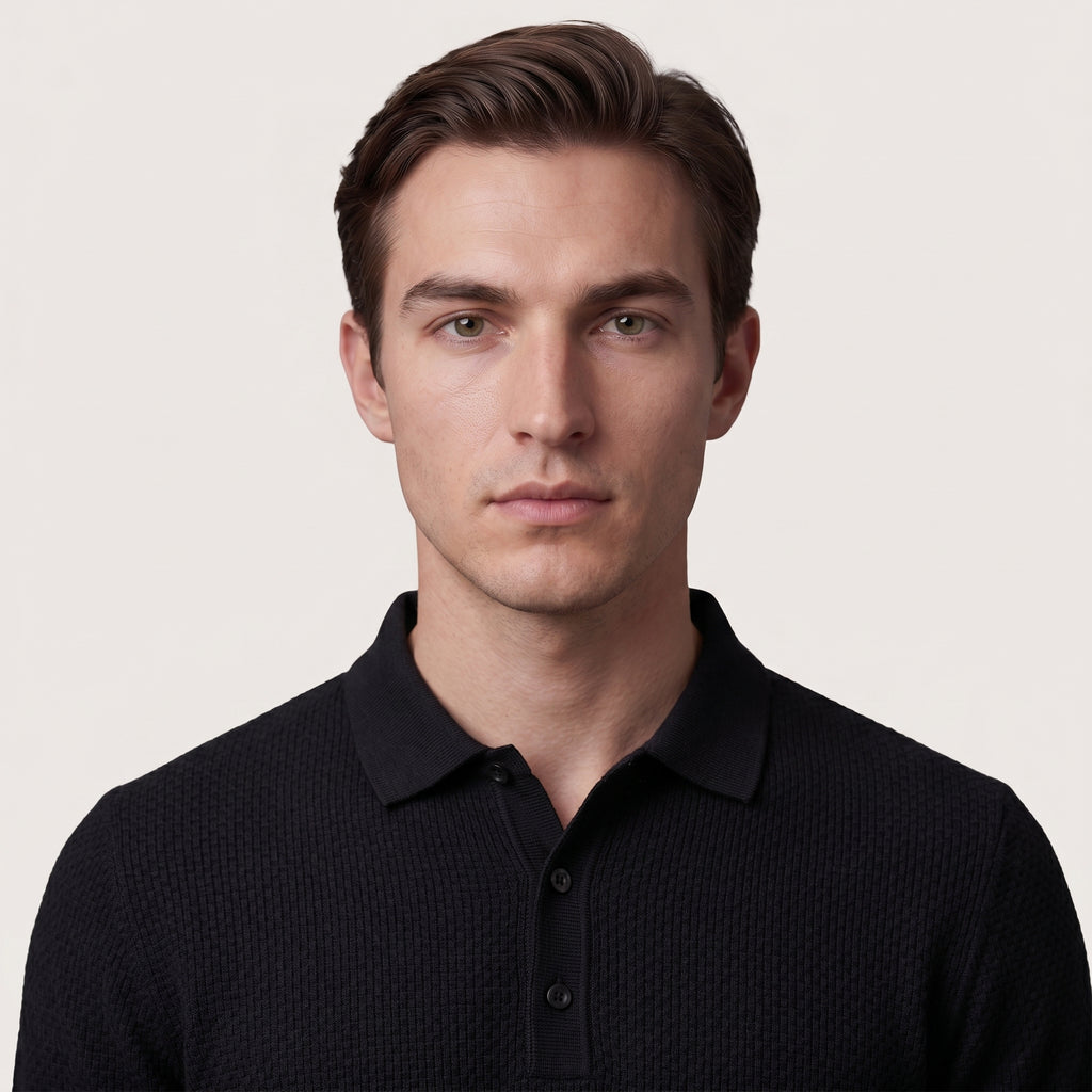 Varek | Men’s Textured Polo Shirt with Modern Fit