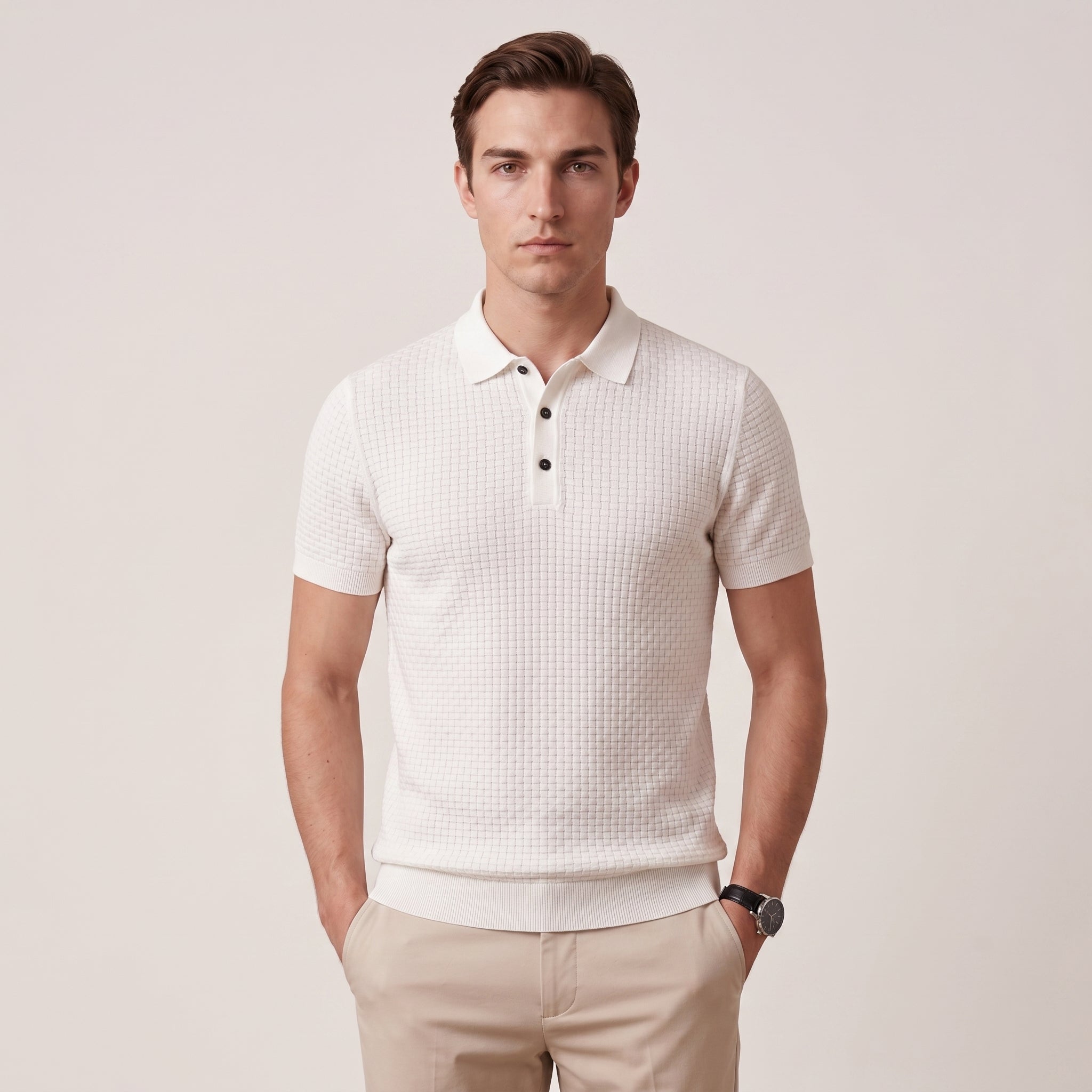 Varek | Men’s Textured Polo Shirt with Modern Fit
