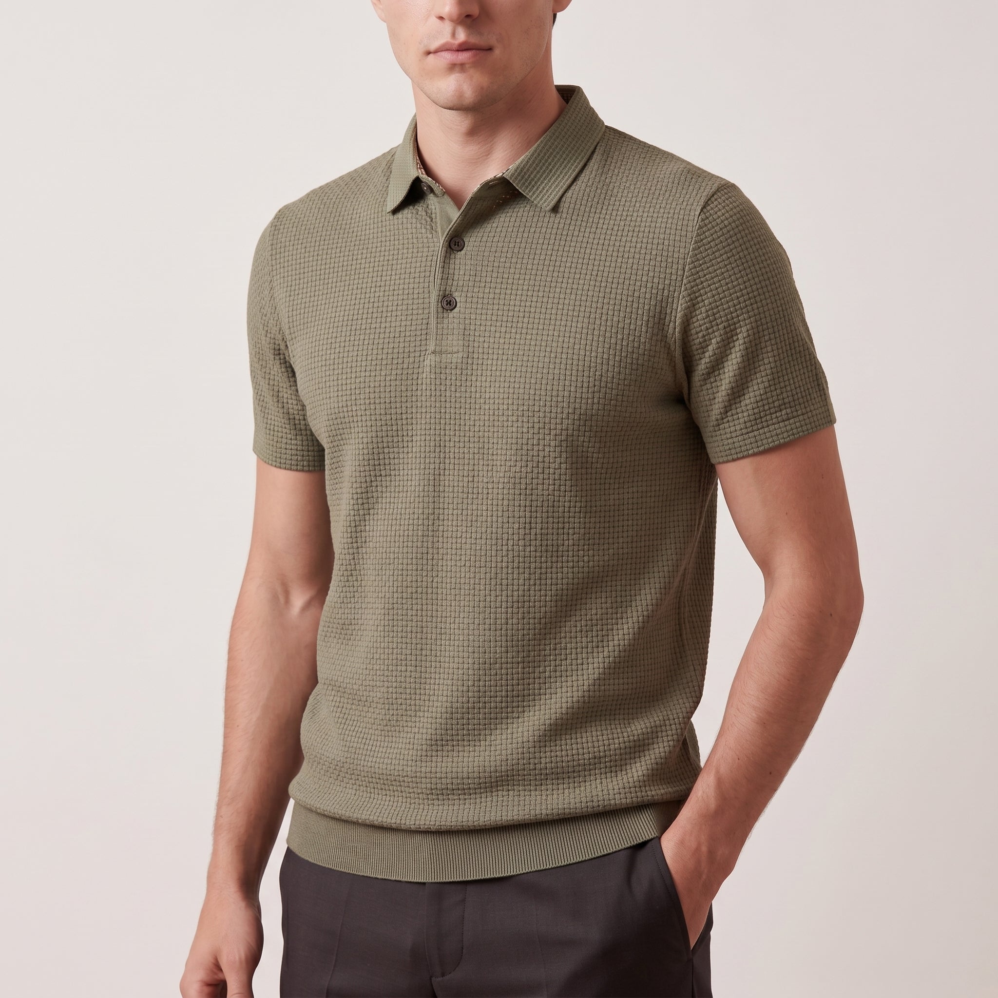 Varek | Men’s Textured Polo Shirt with Modern Fit