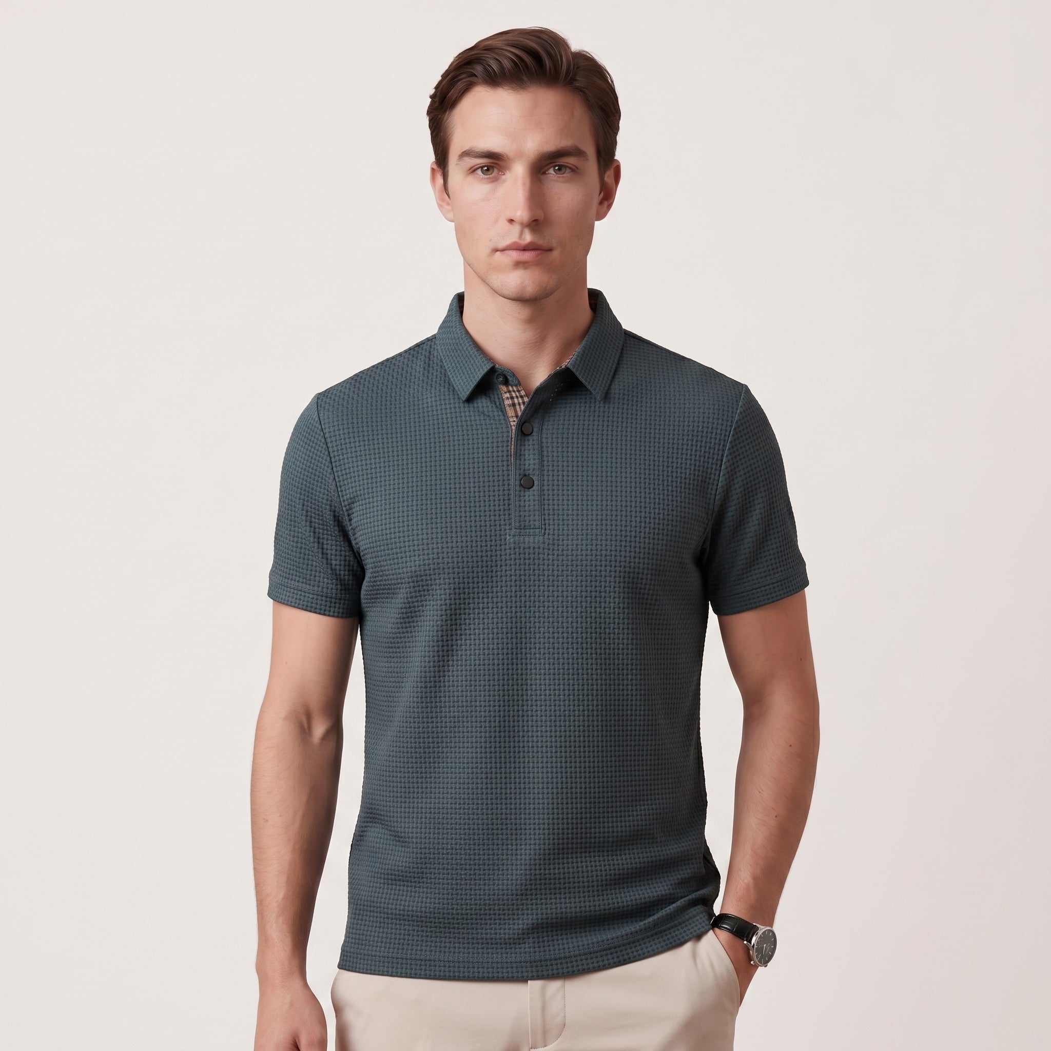 Varek | Men’s Textured Polo Shirt with Modern Fit