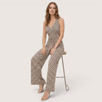 Lyra | Women’s Printed Wide Leg Jumpsuit with Tie Waist