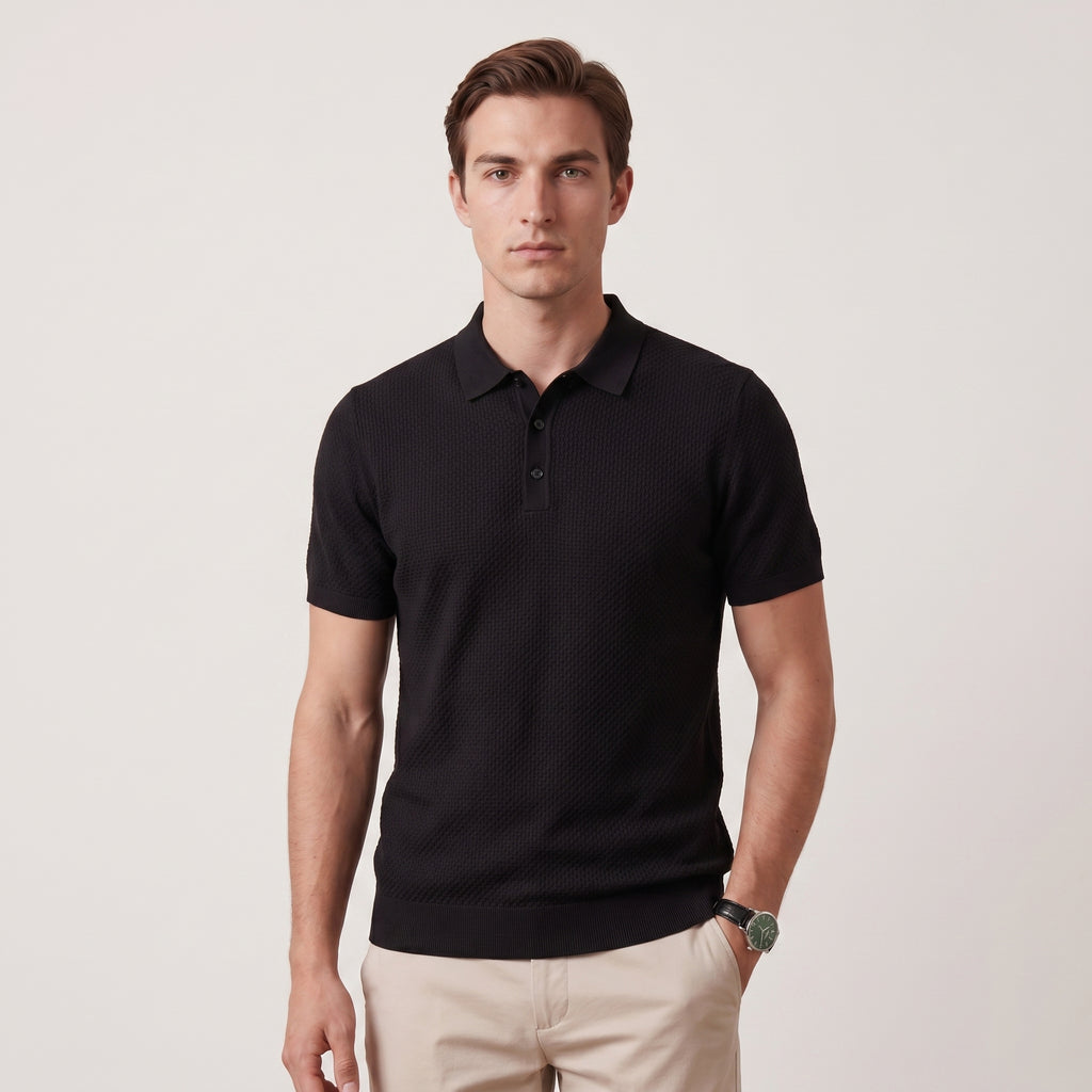 Varek | Men’s Textured Polo Shirt with Modern Fit
