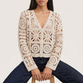 Elora | Women’s Crochet Knit Cardigan with Button Front