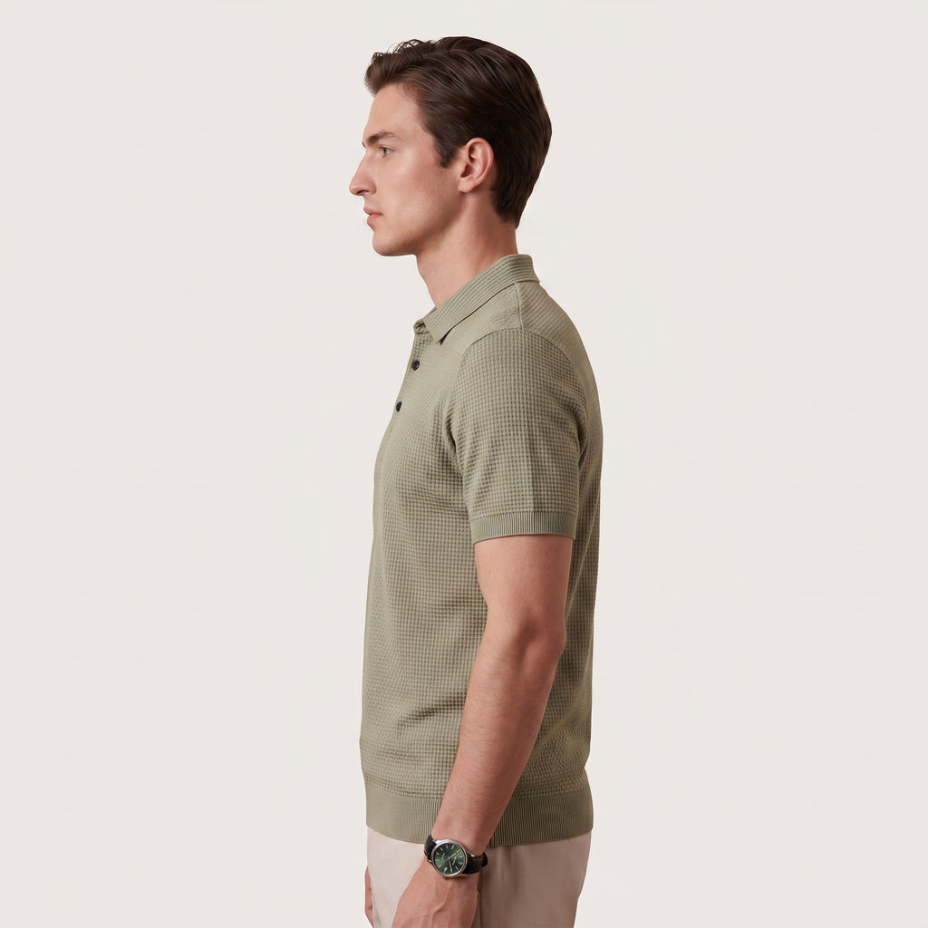 Varek | Men’s Textured Polo Shirt with Modern Fit