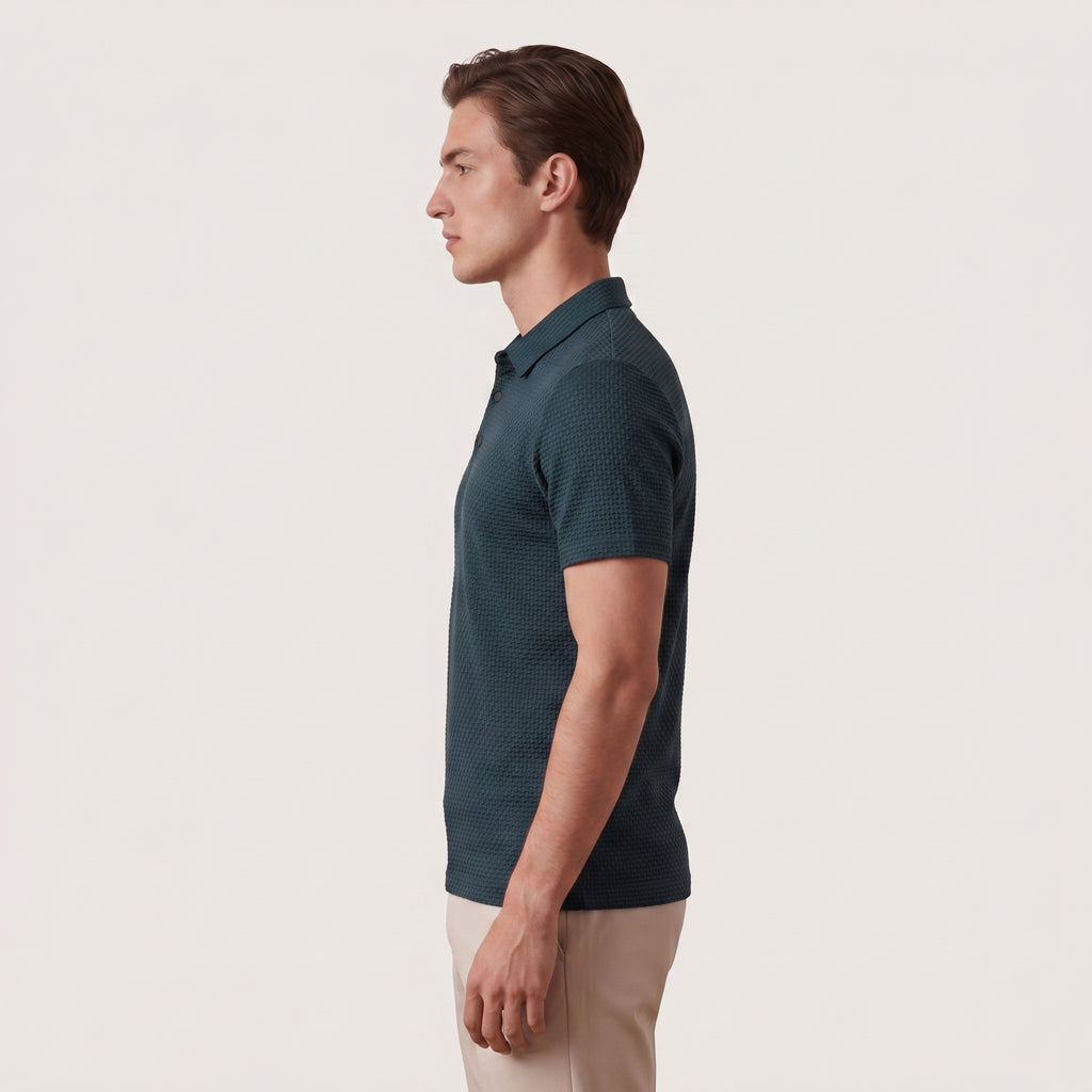 Varek | Men’s Textured Polo Shirt with Modern Fit