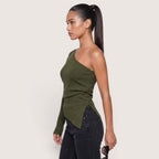 Ariselle | Women’s Asymmetrical One-Shoulder Knit Top