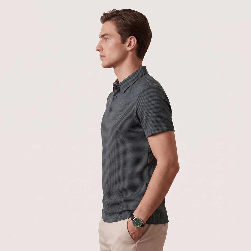 Varek | Men’s Textured Polo Shirt with Modern Fit