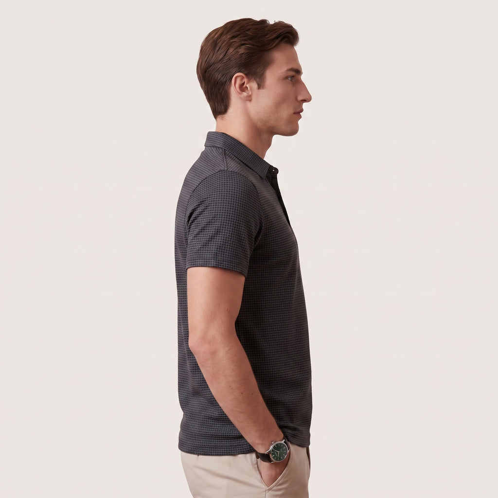 Varek | Men’s Textured Polo Shirt with Modern Fit