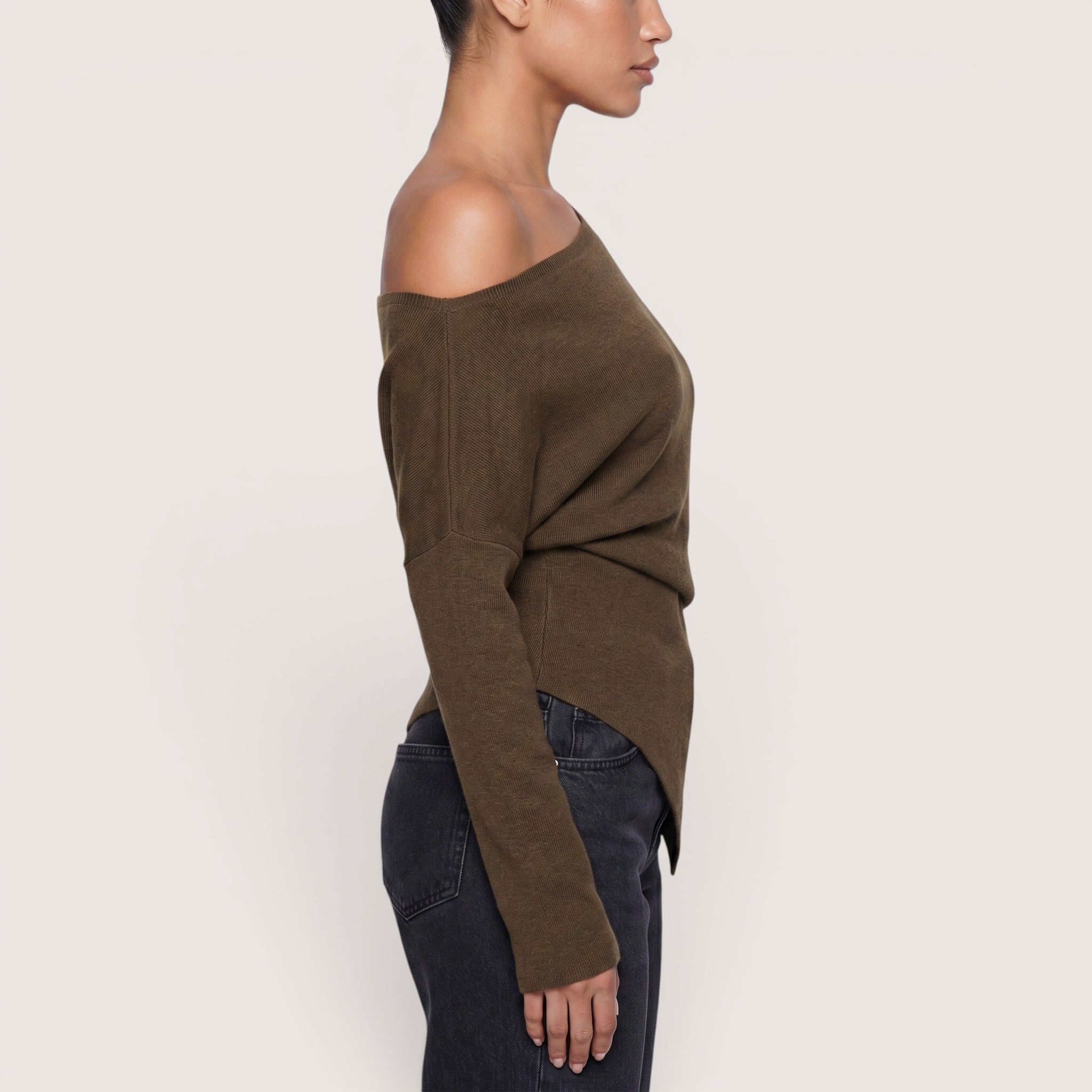 Ariselle | Women’s Asymmetrical One-Shoulder Knit Top