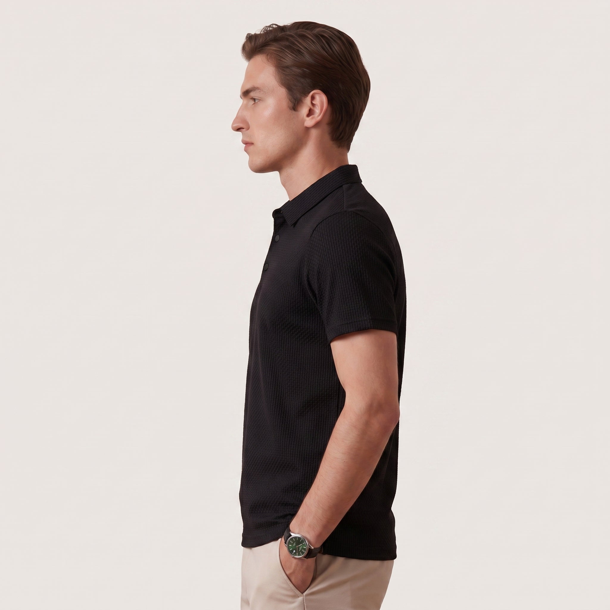 Varek | Men’s Textured Polo Shirt with Modern Fit