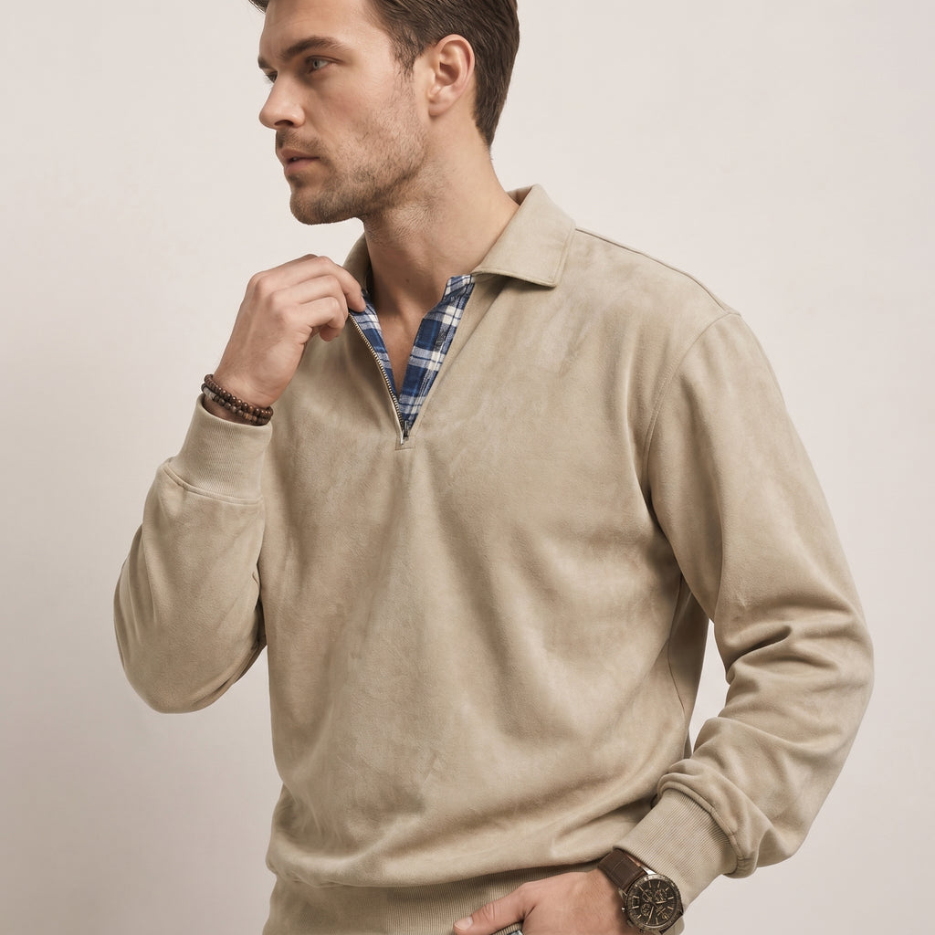 Arlen | Men’s Polo Collar Sweatshirt with Long Sleeves