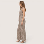 Lyra | Women’s Printed Wide Leg Jumpsuit with Tie Waist