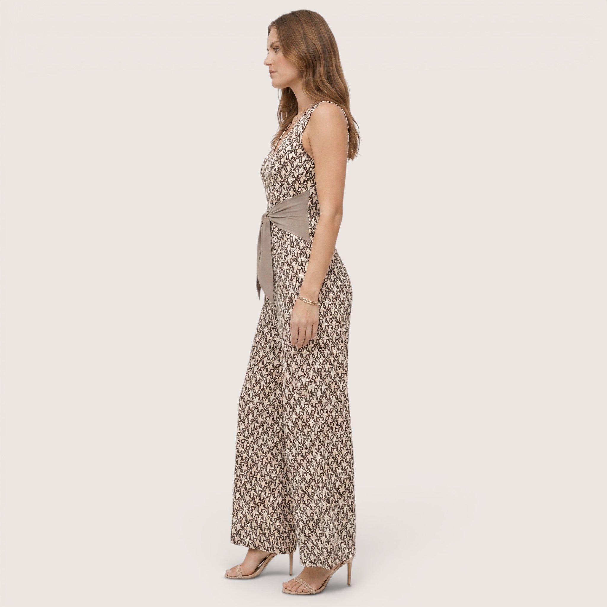Lyra | Women’s Printed Wide Leg Jumpsuit with Tie Waist